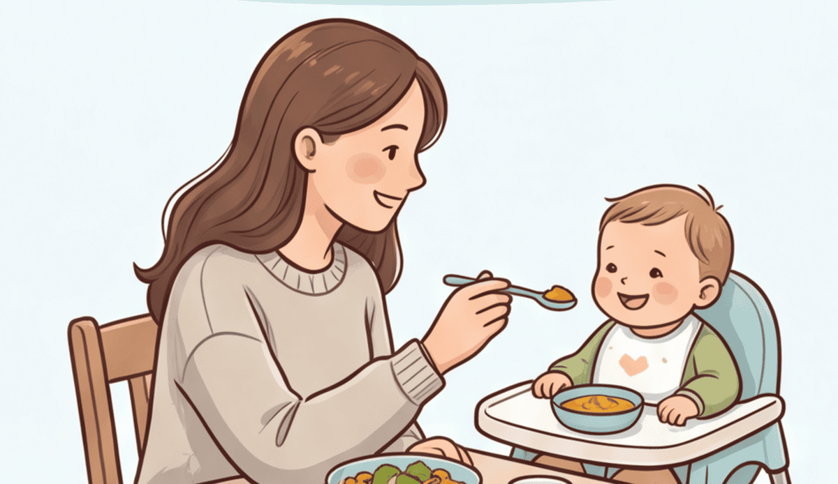 Illustration einer Mutter mit Kleinkind beim sanften Abstillen – DeinGesundesKind.ch