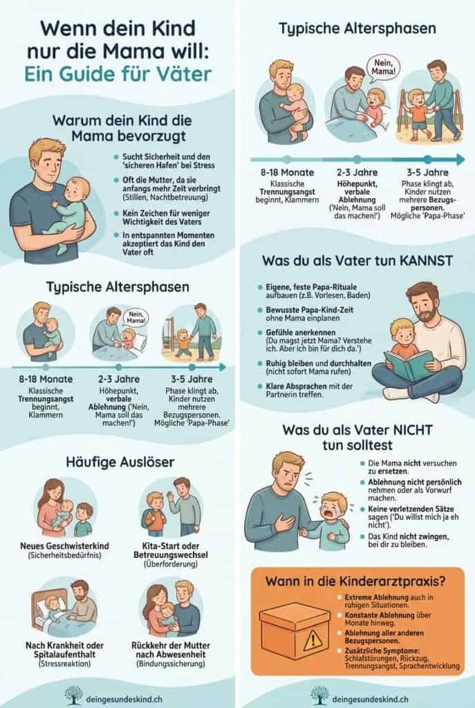 Infographik: Wenn dein Kind nur die Mama will: Was du als Vater wissen solltest