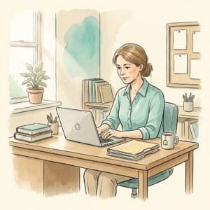 Illustration: ADHS Verlaufsbogen für Lehrpersonen – Beobachtungsbogen im Klassenzimmer