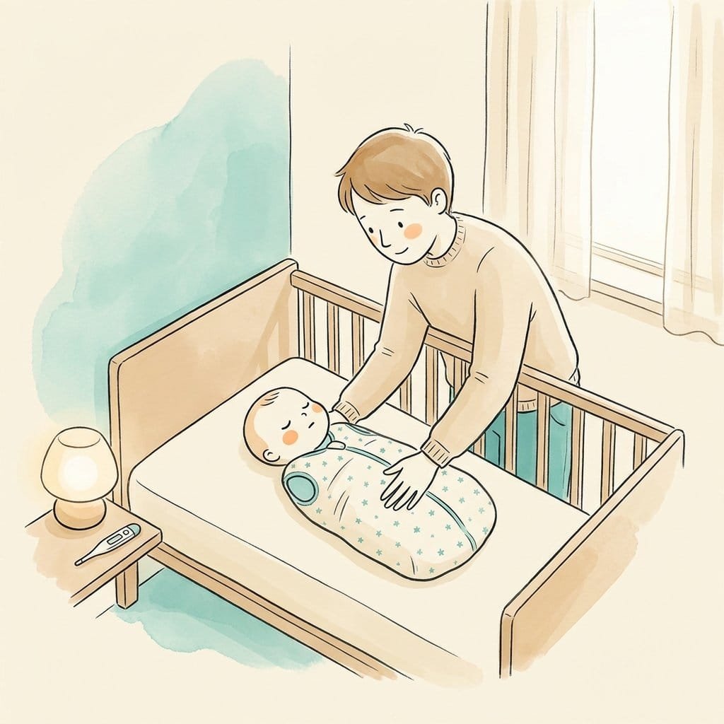 Illustration: Sichere Schlafumgebung für dein Baby