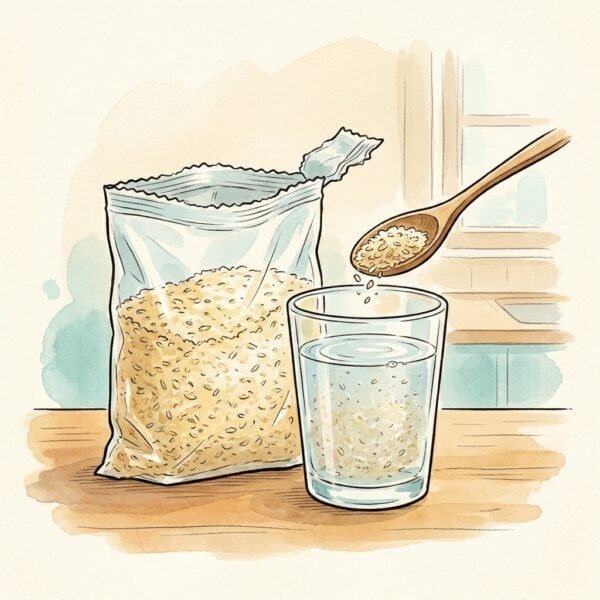 Illustration: Flohsamenschalen als Ballaststoff-Superfood für Kinder