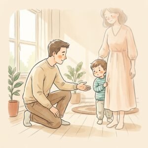 Illustration: Wenn dein Kind nur die Mama will – Ratgeber für Väter