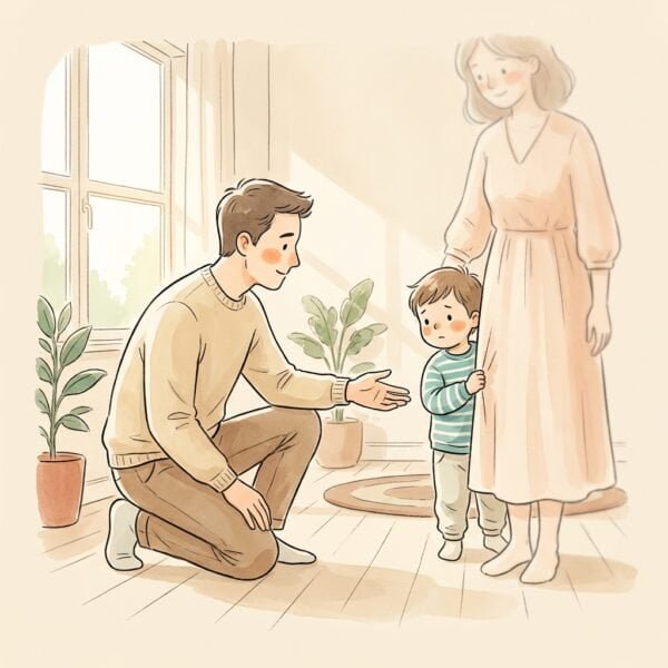 Illustration: Wenn dein Kind nur die Mama will – Ratgeber für Väter