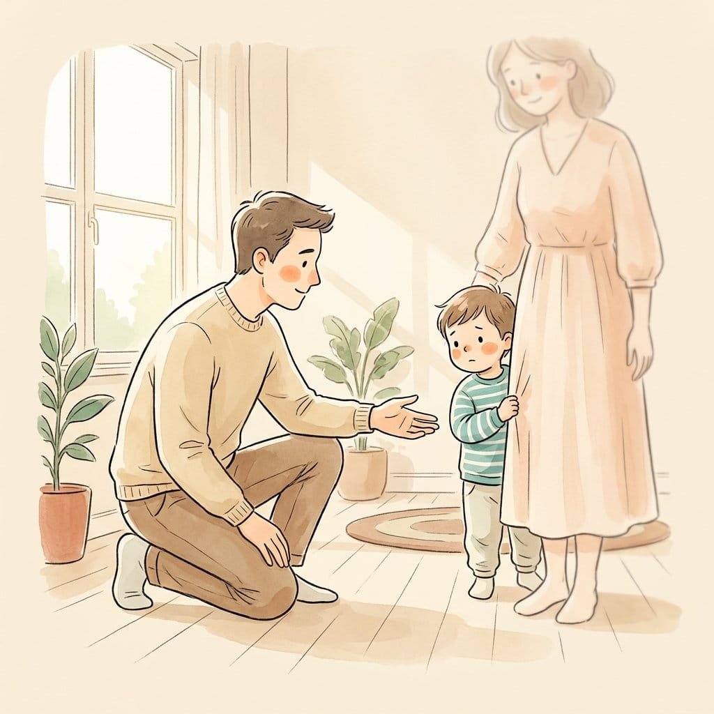Illustration: Wenn dein Kind nur die Mama will – Ratgeber für Väter
