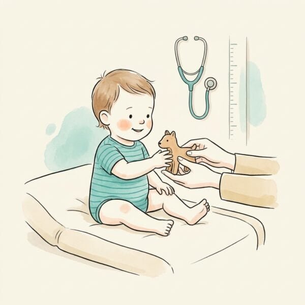 Illustration: Vorsorge 18 Monate – Untersuchung beim Kinderarzt