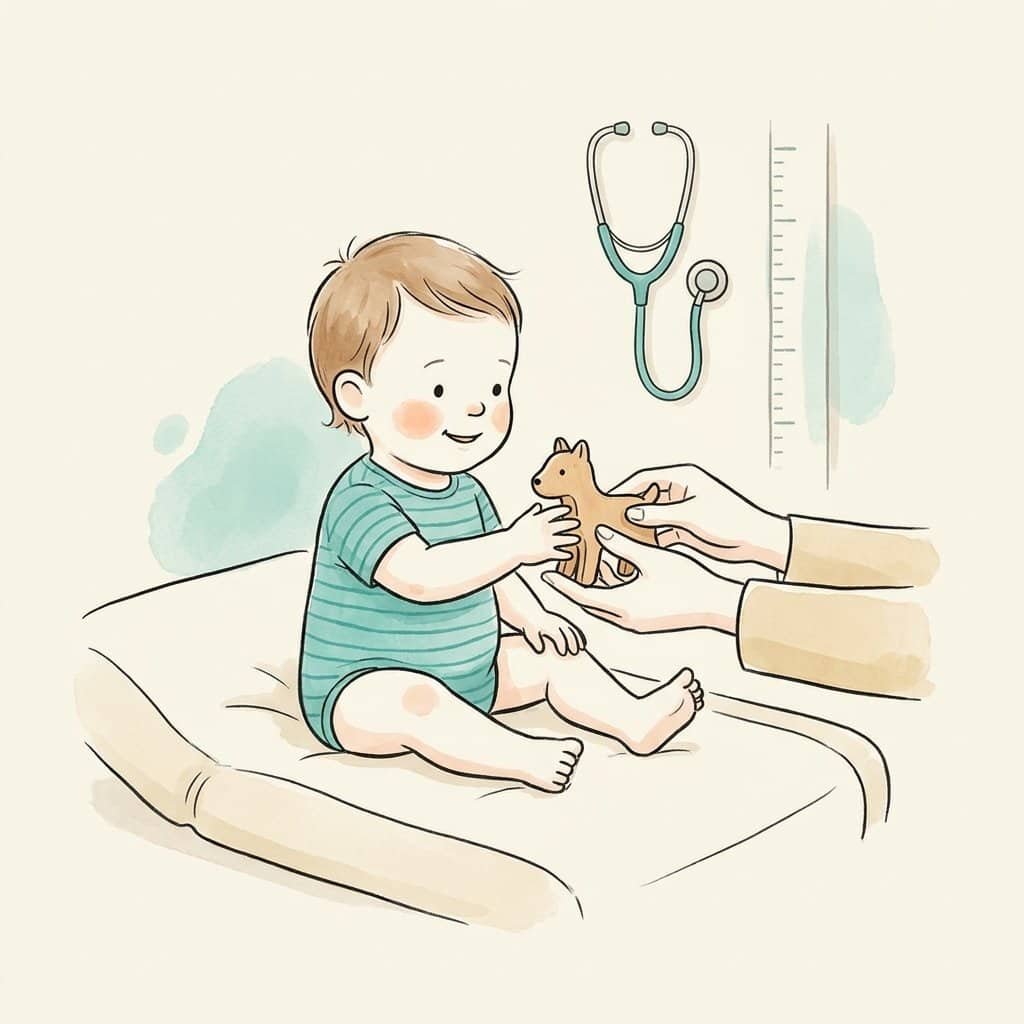 Illustration: Vorsorge 18 Monate – Untersuchung beim Kinderarzt