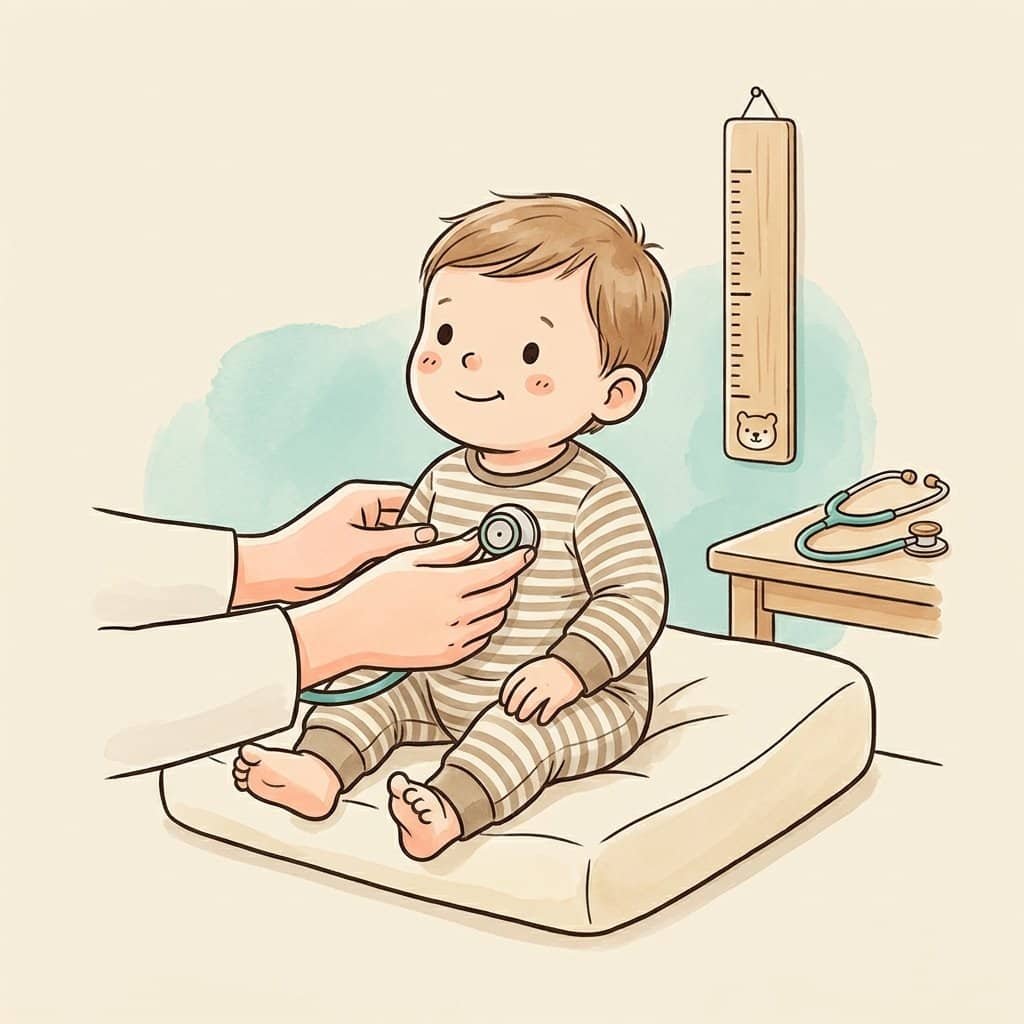 Illustration: Vorsorge 24 Monate – Untersuchung beim Kinderarzt